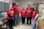 Sherry, Jordan, Shannon, Lynn, Tammy Volunteering at the Plymouth Food Pantry