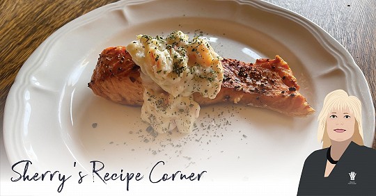 Salmon with Garlic Cream Sauce